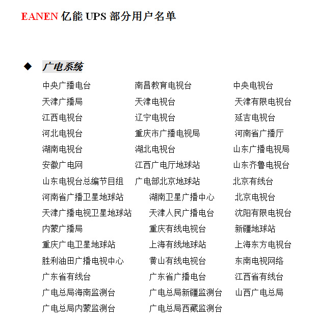 廣電系統(tǒng)成功案例